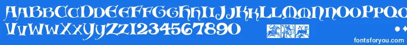 Scribish Font – White Fonts on Blue Background