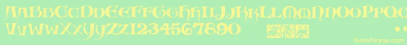 Scribish Font – Yellow Fonts on Green Background