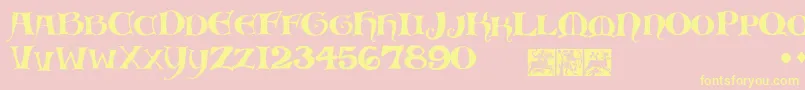 Scribish Font – Yellow Fonts on Pink Background