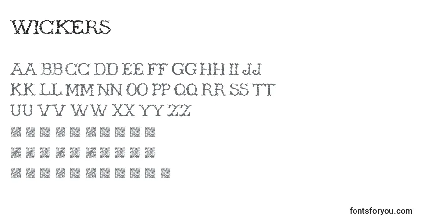 Wickers Font – alphabet, numbers, special characters