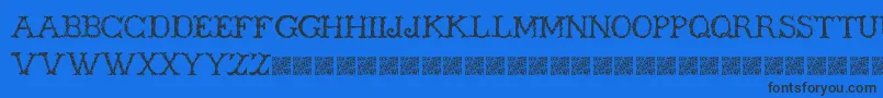 Wickers-Schriftart – Schwarze Schriften auf blauem Hintergrund