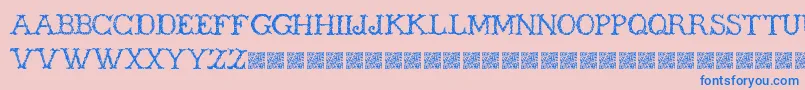 Wickers-Schriftart – Blaue Schriften auf rosa Hintergrund
