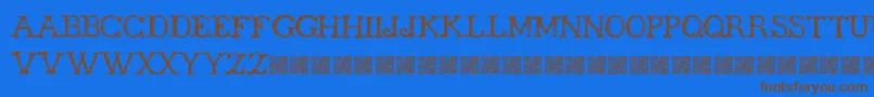 Wickers Font – Brown Fonts on Blue Background