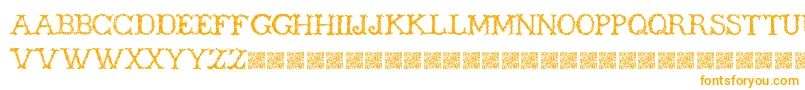 Wickers-fontti – oranssit fontit valkoisella taustalla