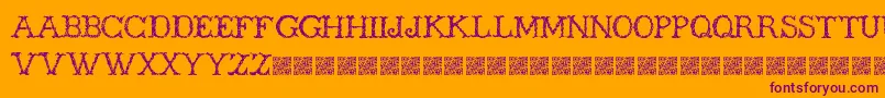 Wickers-Schriftart – Violette Schriften auf orangefarbenem Hintergrund