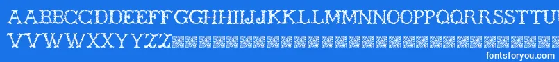 Wickers-Schriftart – Weiße Schriften auf blauem Hintergrund