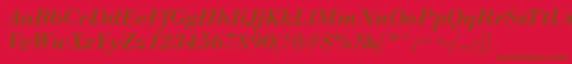 BodoniDemiItalic Font – Brown Fonts on Red Background