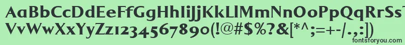 LumarcllBold-fontti – mustat fontit vihreällä taustalla