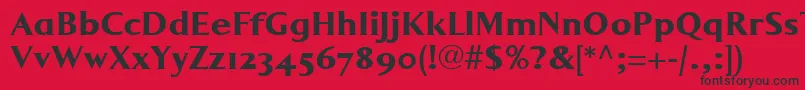 LumarcllBold Font – Black Fonts on Red Background