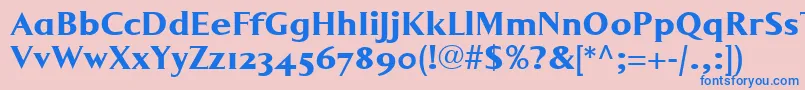 LumarcllBold-fontti – siniset fontit vaaleanpunaisella taustalla