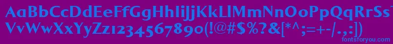LumarcllBold-Schriftart – Blaue Schriften auf violettem Hintergrund