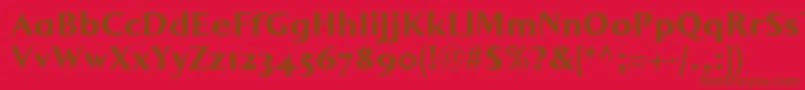 LumarcllBold-fontti – ruskeat fontit punaisella taustalla