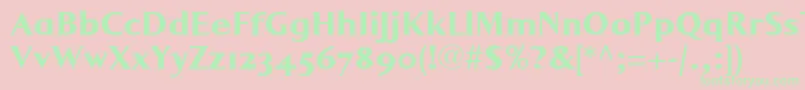 LumarcllBold-fontti – vihreät fontit vaaleanpunaisella taustalla