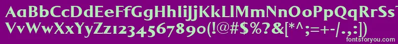LumarcllBold Font – Green Fonts on Purple Background