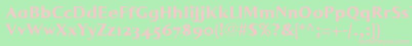 LumarcllBold-fontti – vaaleanpunaiset fontit vihreällä taustalla