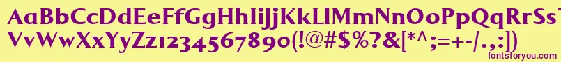 LumarcllBold-fontti – violetit fontit keltaisella taustalla