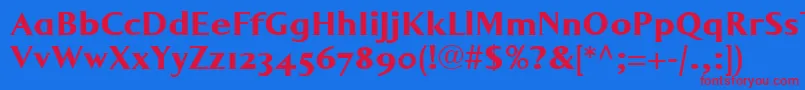 LumarcllBold Font – Red Fonts on Blue Background