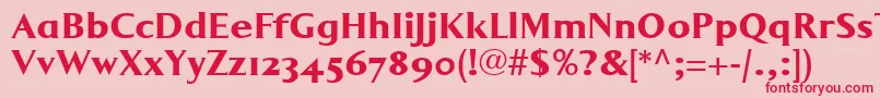LumarcllBold-fontti – punaiset fontit vaaleanpunaisella taustalla