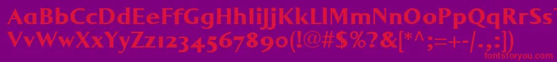LumarcllBold-fontti – punaiset fontit violetilla taustalla