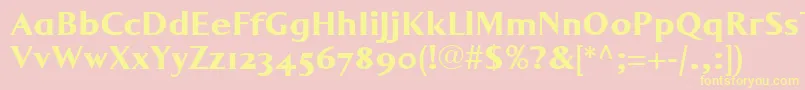 LumarcllBold-Schriftart – Gelbe Schriften auf rosa Hintergrund