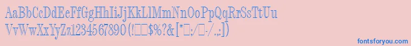 FashionEngravedLetPlain.1.0 Font – Blue Fonts on Pink Background