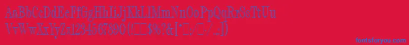 FashionEngravedLetPlain.1.0 Font – Blue Fonts on Red Background