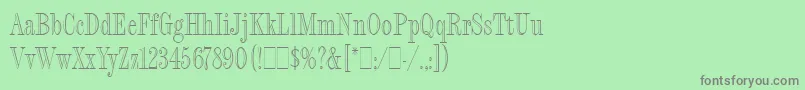 FashionEngravedLetPlain.1.0 Font – Gray Fonts on Green Background