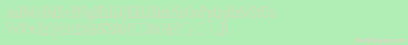 FashionEngravedLetPlain.1.0 Font – Pink Fonts on Green Background