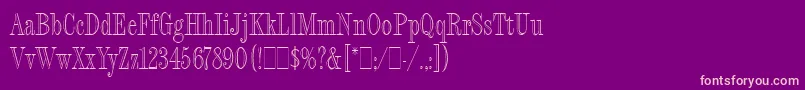 FashionEngravedLetPlain.1.0 Font – Pink Fonts on Purple Background