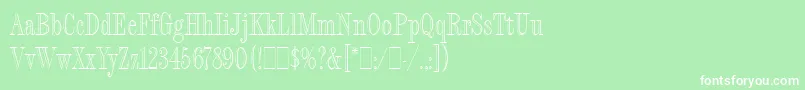 FashionEngravedLetPlain.1.0 Font – White Fonts on Green Background