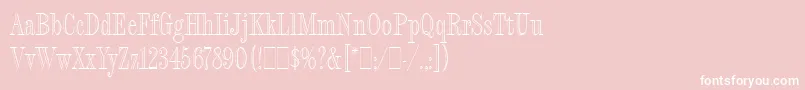 FashionEngravedLetPlain.1.0 Font – White Fonts on Pink Background