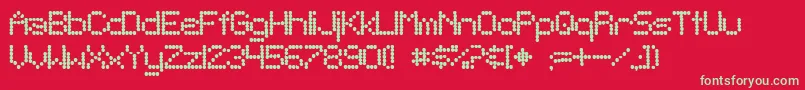 フォントSftelegraphic ffy – 赤い背景に緑の文字