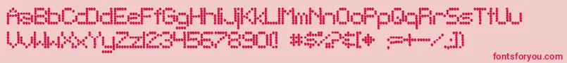 Fonte Sftelegraphic ffy – fontes vermelhas em um fundo rosa