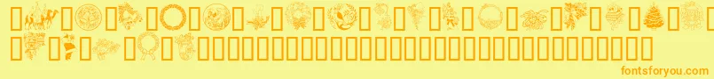 GeMerryChristmas Font – Orange Fonts on Yellow Background