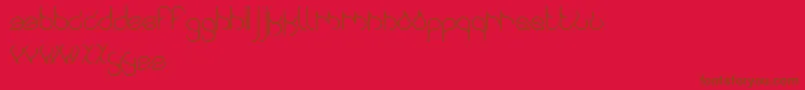 Swingingswan-Schriftart – Braune Schriften auf rotem Hintergrund