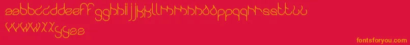フォントSwingingswan – 赤い背景にオレンジの文字