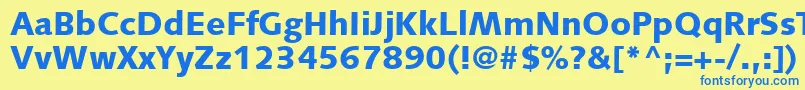 SyntaxLtBlack Font – Blue Fonts on Yellow Background