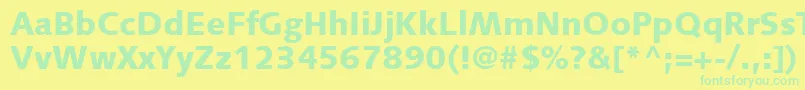 SyntaxLtBlack Font – Green Fonts on Yellow Background