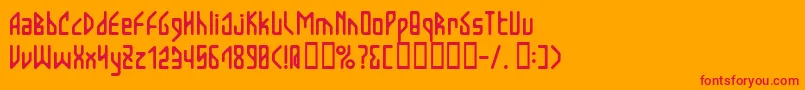 BloodyValentine-Schriftart – Rote Schriften auf orangefarbenem Hintergrund