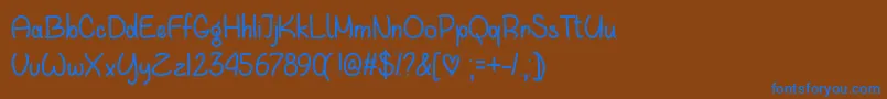 フォントWaitingForYouTtf – 茶色の背景に青い文字