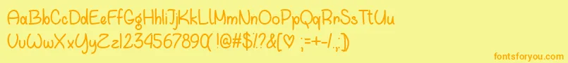 WaitingForYouTtf Font – Orange Fonts on Yellow Background