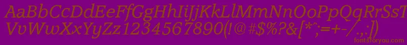 AccoladeserialItalic Font – Brown Fonts on Purple Background