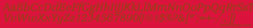 AccoladeserialItalic Font – Brown Fonts on Red Background