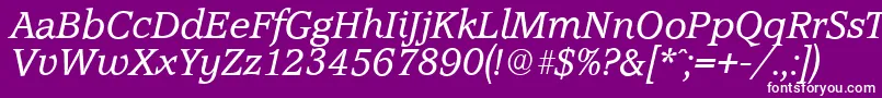 AccoladeserialItalic Font – White Fonts on Purple Background