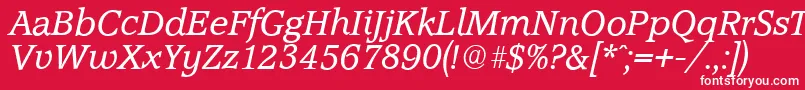 AccoladeserialItalic Font – White Fonts on Red Background