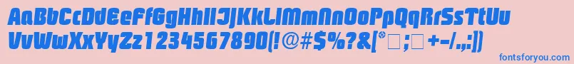 BoozleDisplaySsiItalic-Schriftart – Blaue Schriften auf rosa Hintergrund