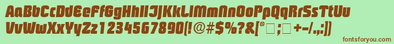 Шрифт BoozleDisplaySsiItalic – коричневые шрифты на зелёном фоне