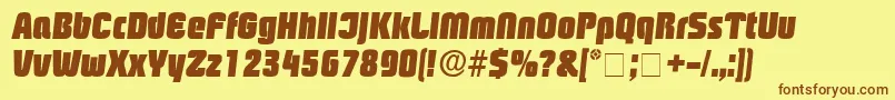 Шрифт BoozleDisplaySsiItalic – коричневые шрифты на жёлтом фоне