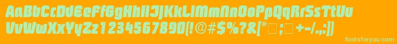 BoozleDisplaySsiItalic-Schriftart – Grüne Schriften auf orangefarbenem Hintergrund