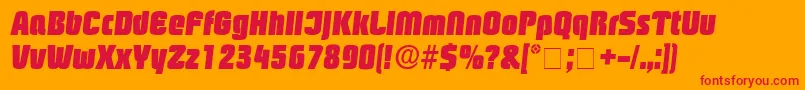 フォントBoozleDisplaySsiItalic – オレンジの背景に赤い文字
